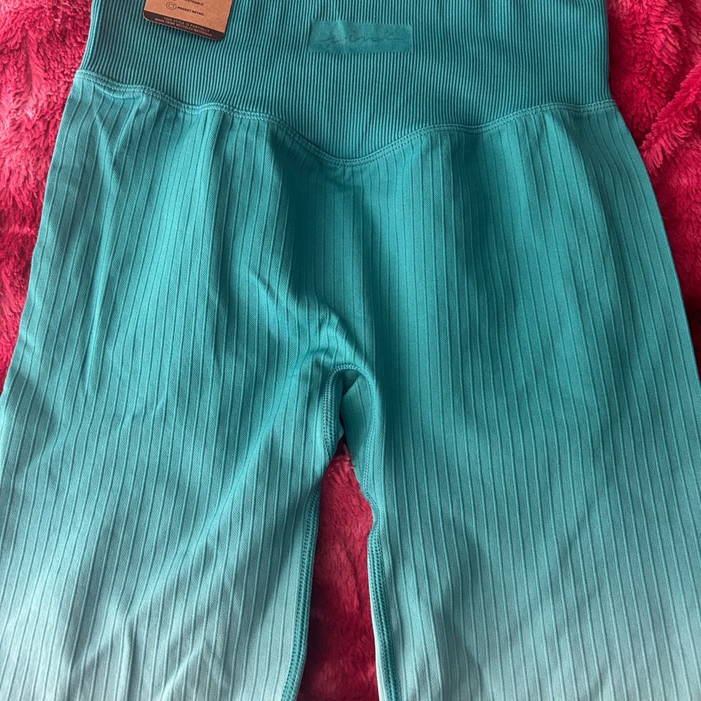 PINK Victoria's Secret teal and light blue Ombré Leggings - Picture 3 of 8